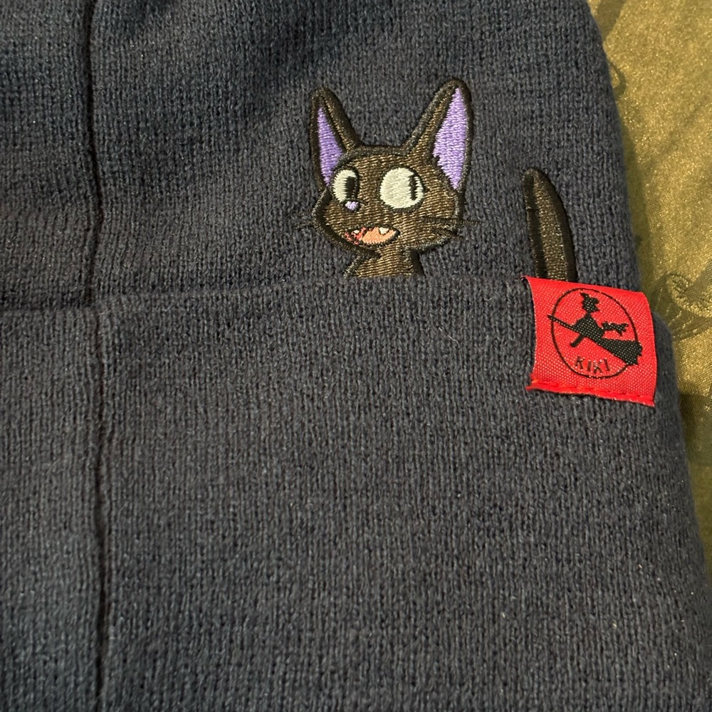 Studio Ghibli Kiki’s Delivery Service Navy Beanie with Hot Pink Bow- anime - Picture 6 of 8